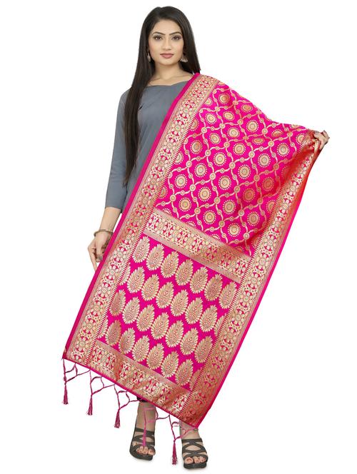 self design banarasi dupatta - 17651106 - Very Small Image - 1