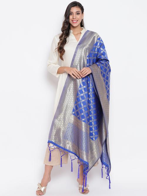 jacquard work banarasi dupatta - 17651117 - Very Small Image - 1