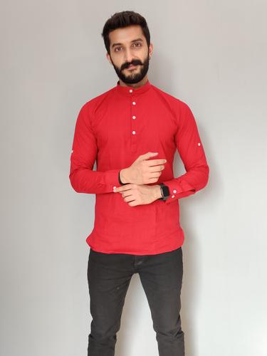 men cotton casual short kurta  - 17651707 - Very Small Image - 1