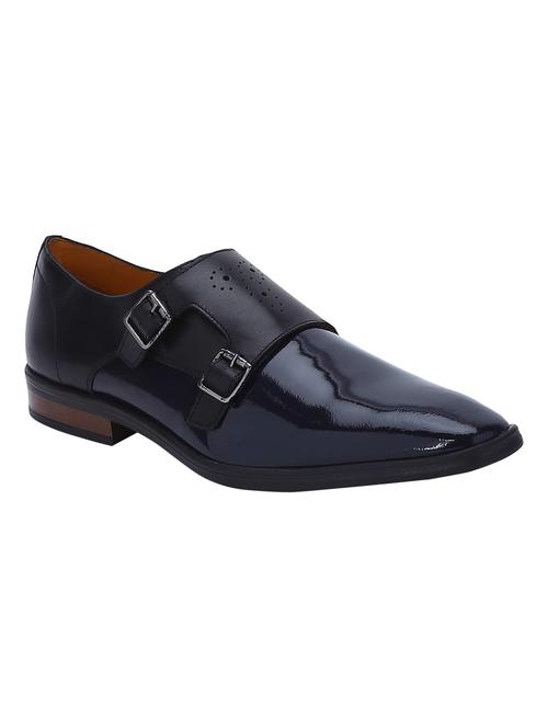 blue patent leather slip on monk straps - 17653603 - Very Small Image - 1