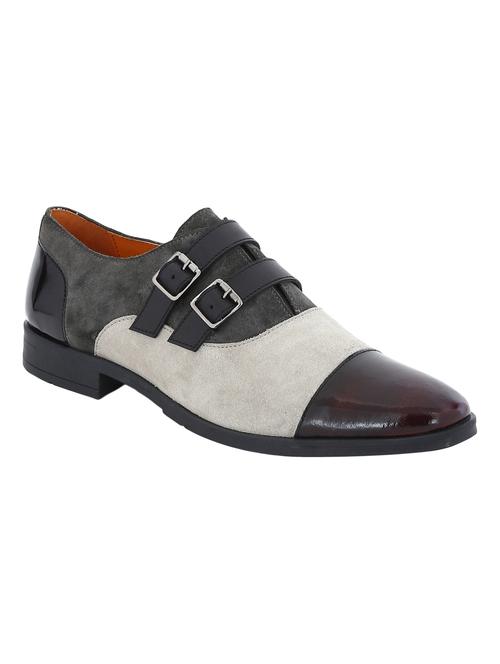 multi colored leather slip on monk straps - 17653605 - Very Small Image - 1