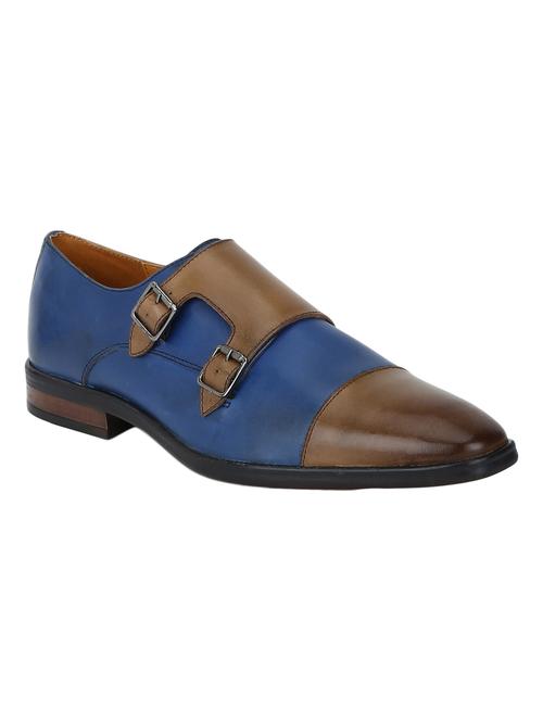 multi colored leather slip on monk straps - 17653609 - Very Small Image - 1