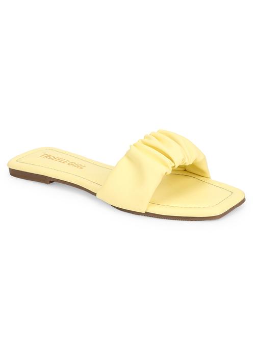 yellow pu slip on sandals - 17653651 - Very Small Image - 1