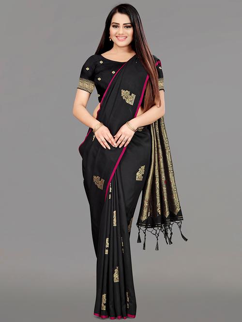 jacquard banarasi saree with blouse - 17653775 - Very Small Image - 1
