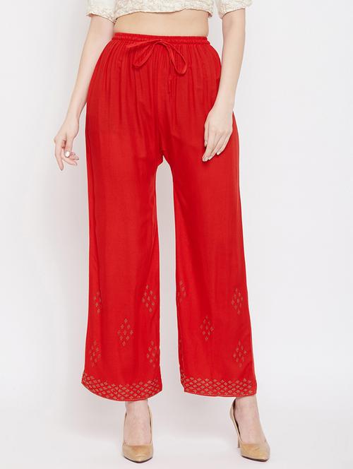 red rayon palazzos - 17653832 - Very Small Image - 1