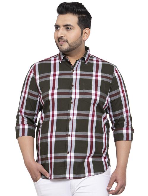 plus brown checkered casual shirt - 17655138 - Very Small Image - 1