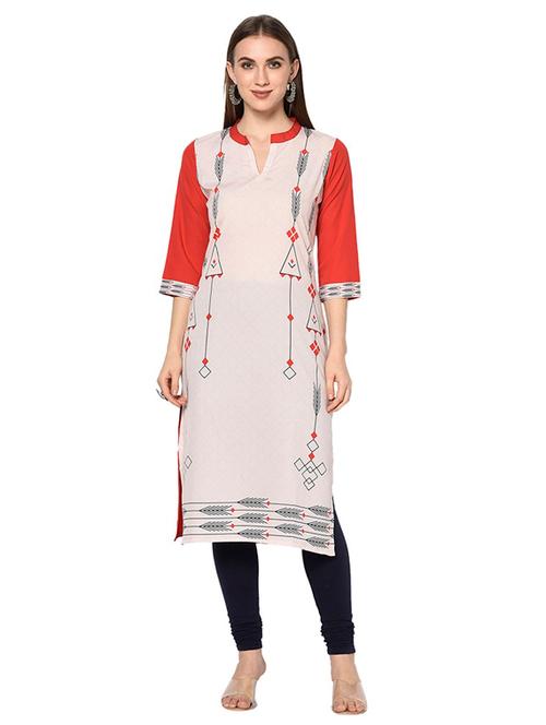 red crepe straight kurta - 17655275 - Very Small Image - 1