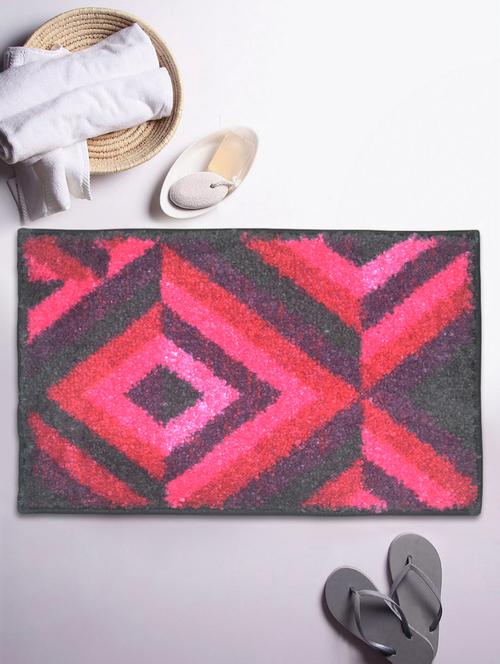 bianca soft-cotton bath mat with rubber back -1pc small (super dry) abstract-purple - 17655386 - Very Small Image - 1