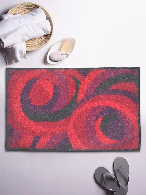 bianca soft-cotton bath mat with rubber back -1pc small (super dry) abstract-purple - 17655387 - Very Small Image - 1