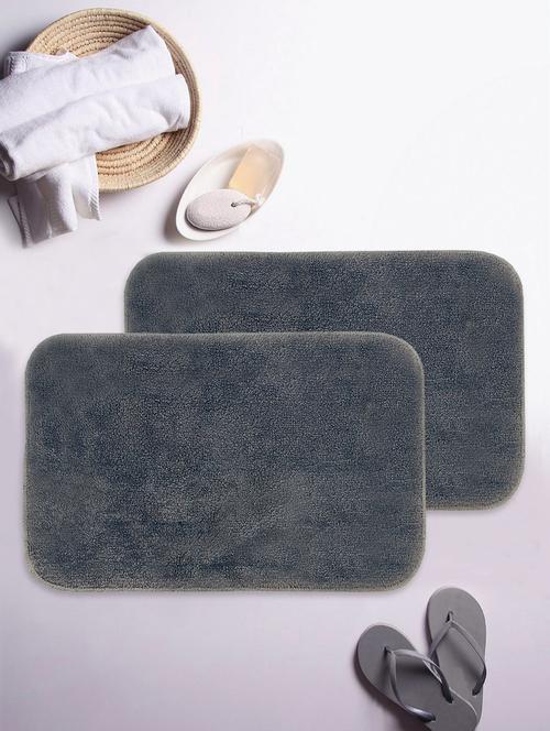 bianca soft-cotton bath mat with rubber back -2pc small (benz) solid-grey - 17655549 - Very Small Image - 1