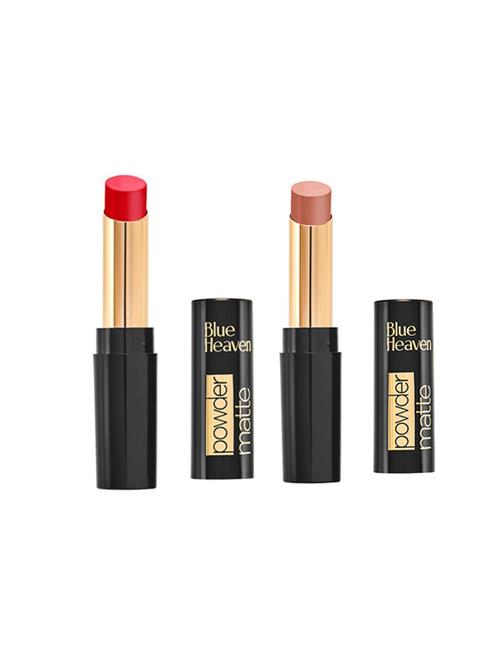 blue heaven combo of 2 powder matte lipsticks (carol touch & toffee brown) - 17655628 - Very Small Image - 1