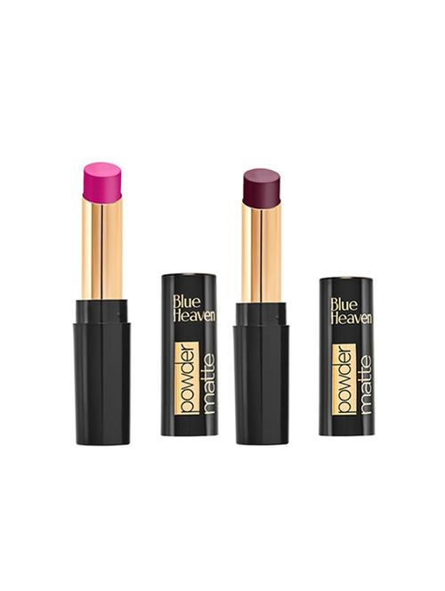 blue heaven combo of 2 powder matte lipsticks (dahila fields & scarlet kiss) - 17655643 - Very Small Image - 1