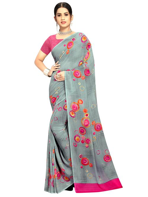 geometric printed saree with blouse - 17655659 - Very Small Image - 1