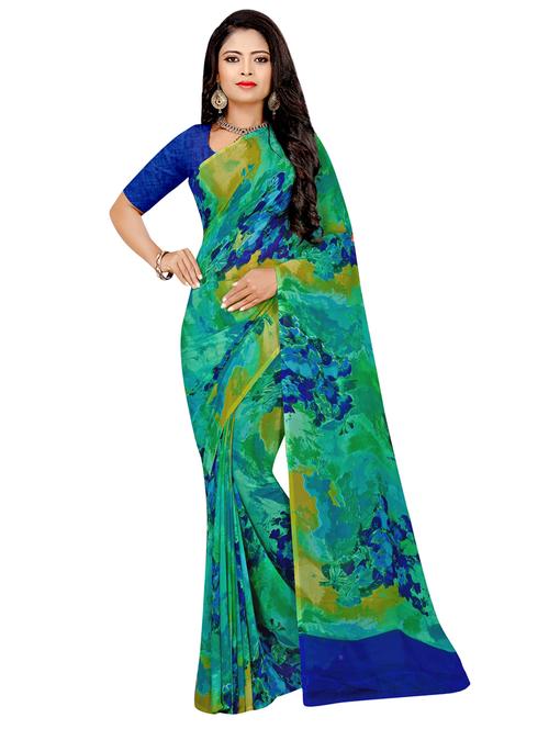 abstract printed saree with blouse - 17655667 - Very Small Image - 1