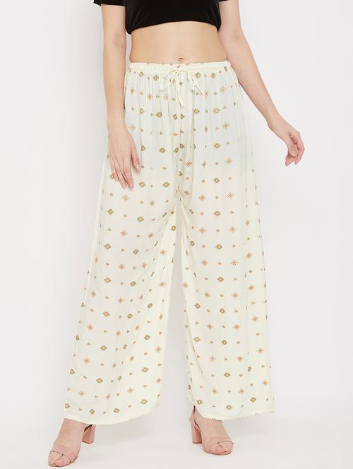 white rayon palazzos - 17656922 - Very Small Image - 1