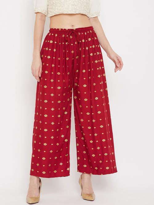 red rayon palazzos - 17656923 - Very Small Image - 1