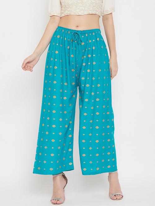 blue rayon palazzos - 17656927 - Very Small Image - 1