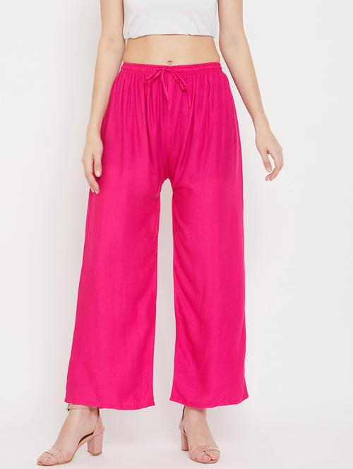 pink rayon palazzos - 17656930 - Very Small Image - 1