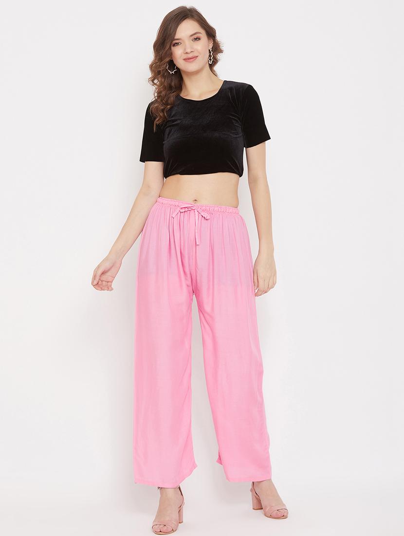 pink rayon palazzos - 17656933 - Standard Image - 3