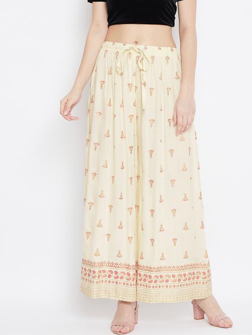off-white rayon palazzo - 17656997 - Very Small Image - 1
