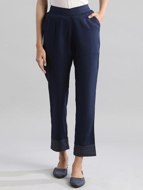 high rise flat front trousers - 17658069 - Very Small Image - 1