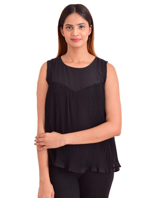 round neck pleated top  - 17661192 - Very Small Image - 1