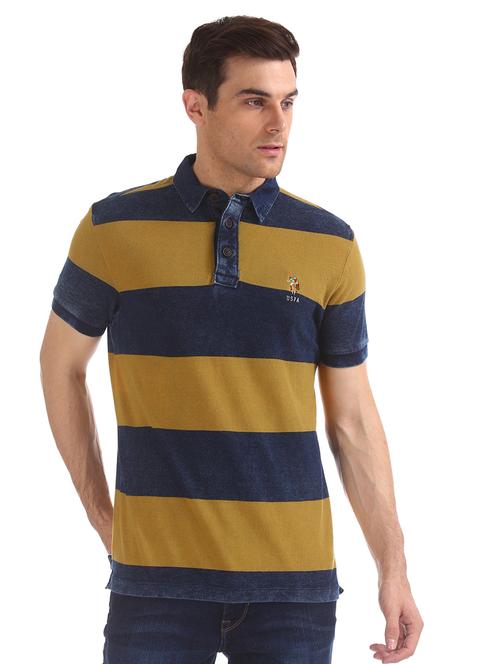 yellow striped polo  t-shirt - 17662509 - Very Small Image - 1