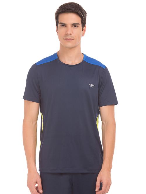 navy blue printed t-shirt - 17662569 - Very Small Image - 1
