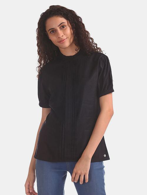 women's a line mock neck top - 17663073 - Very Small Image - 1