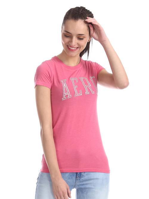 pink cotton regular tshirt - 17663180 - Very Small Image - 1
