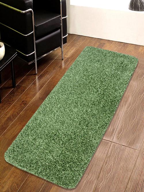 saral home green soft shaggy runner (45x120 cm) - 17664622 - Very Small Image - 1