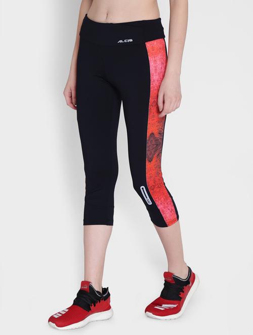 high rise printed sports capri - 17664636 - Very Small Image - 1
