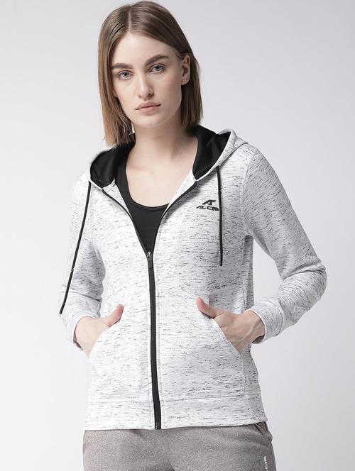 hooded neck melange jacket - 17664879 - Very Small Image - 1