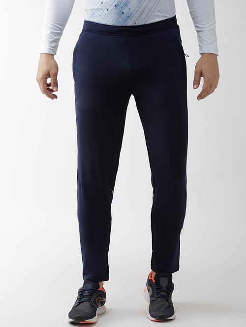navy blue solid full length track pant - 17665164 - Very Small Image - 1