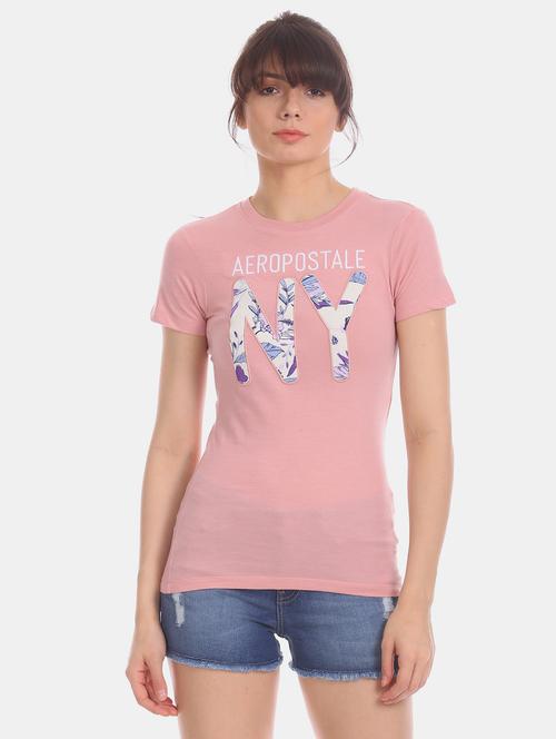 pink cotton regular tshirt - 17665385 - Very Small Image - 1