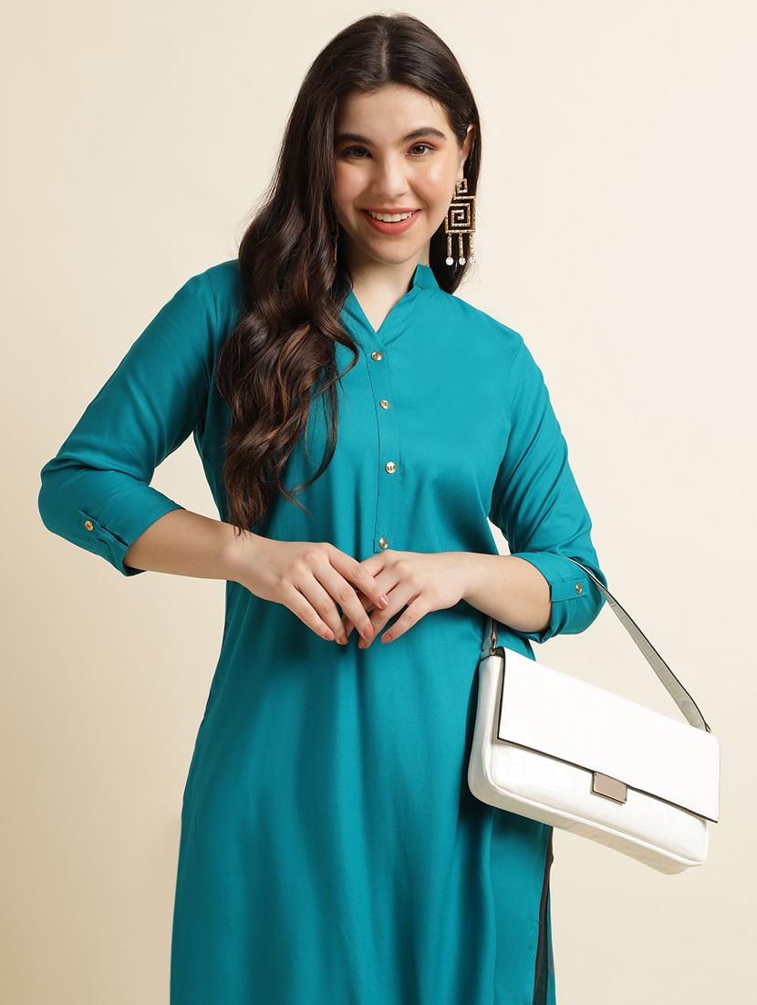 women's straight kurta - 17665698 - Zoom Image - 5