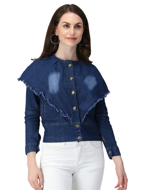 dark blue denim summer jacket - 17665798 - Very Small Image - 1