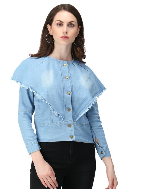 cape style denim summer jacket - 17665799 - Very Small Image - 1
