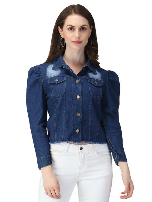 dark blue denim summer jacket - 17665801 - Very Small Image - 1