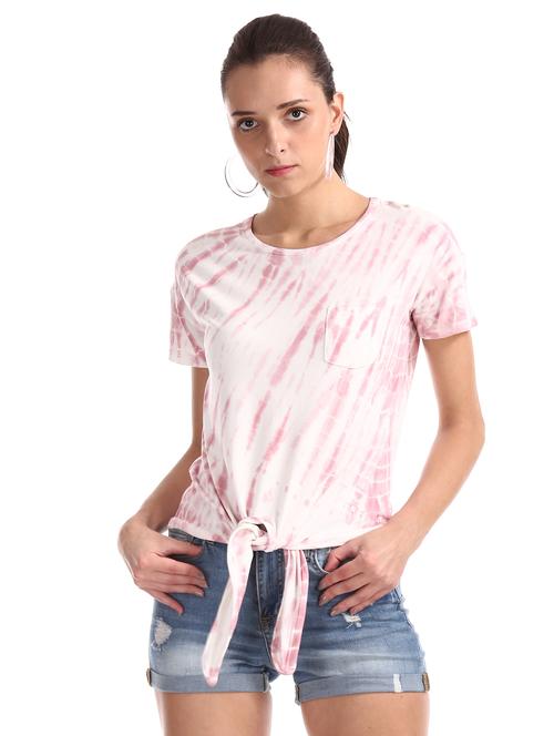 tie front tie & dye top  - 17666241 - Very Small Image - 1
