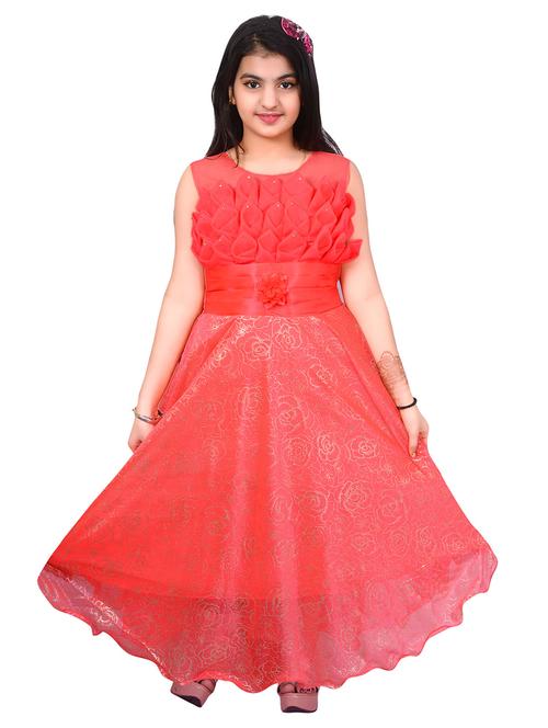 orange embellished party gown - 17666534 - Very Small Image - 1