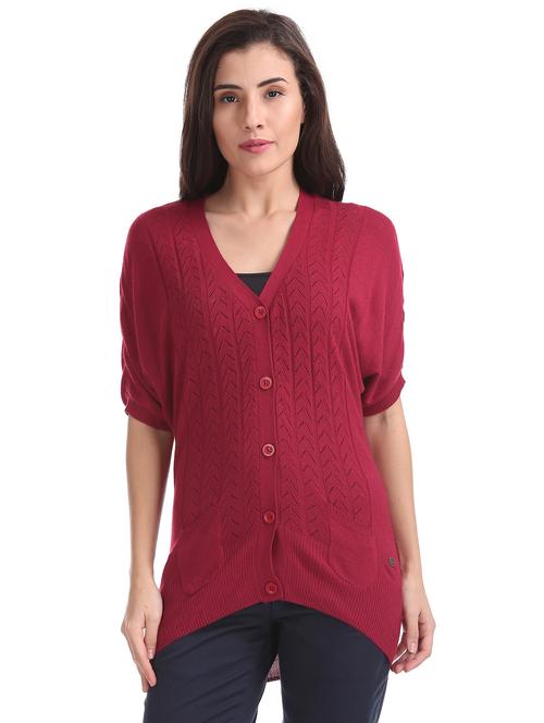 v-neck textured cardigan - 17666576 - Very Small Image - 1