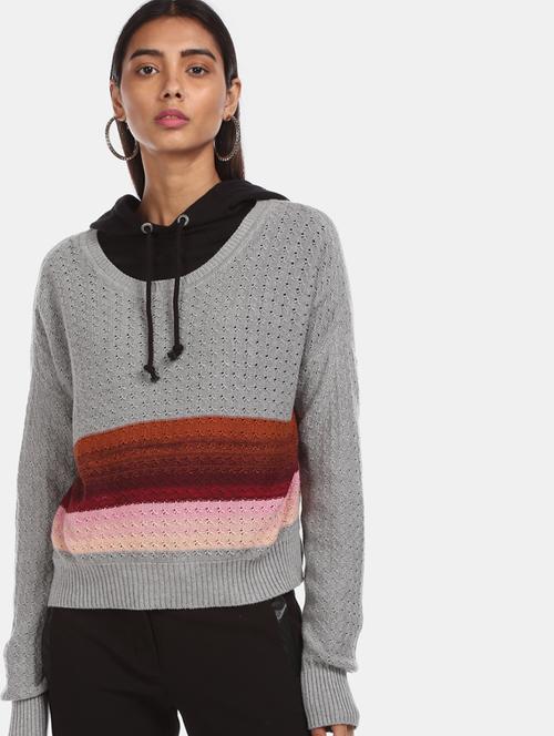 contrast detail textured pullover - 17666586 - Very Small Image - 1