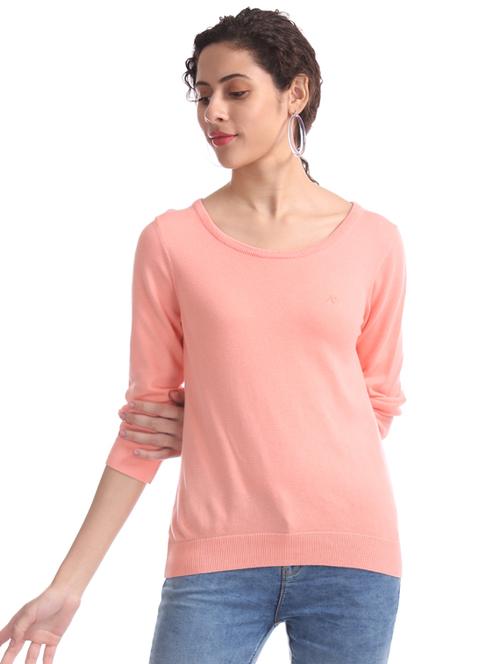 pink woolen regular pullover - 17666649 - Very Small Image - 1