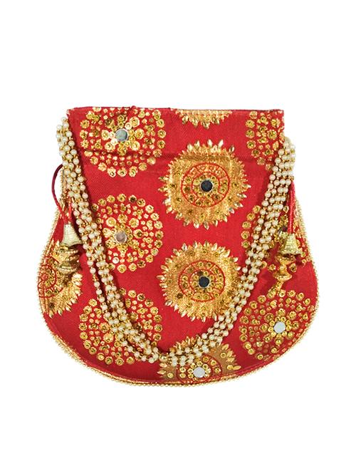 maroon canvas ethnic potli - 17666825 - Very Small Image - 1