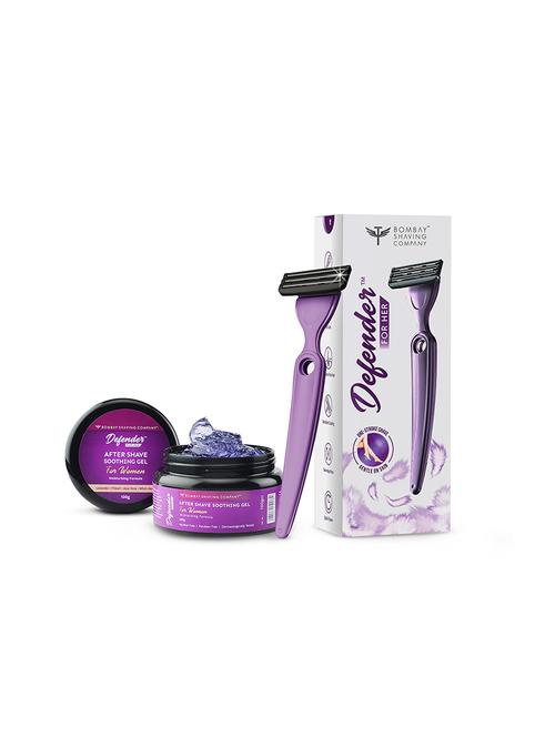defender for her razor and soothing gel for women | irritation-free shaving & hair removal - 17667829 - Very Small Image - 1