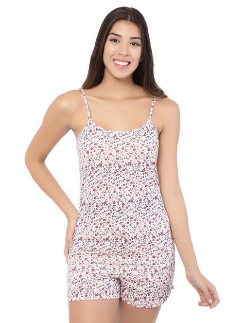 cami neck printed nightwear shorts set  - 17668185 - Very Small Image - 1