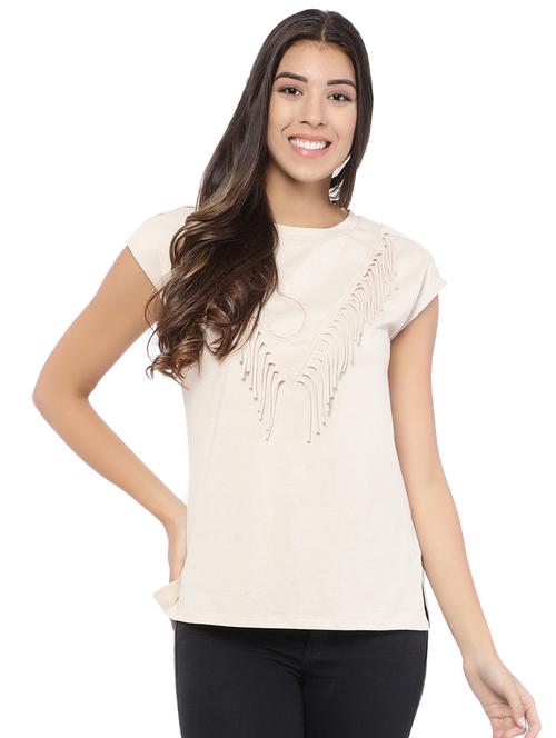 round neck fringed detail top  - 17668203 - Very Small Image - 1