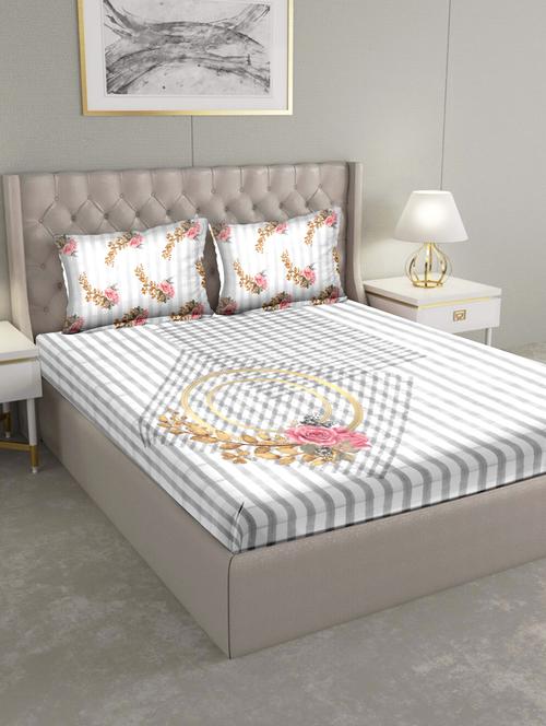 triton double bedshseet set king size cotton grey colour - 17669311 - Very Small Image - 1