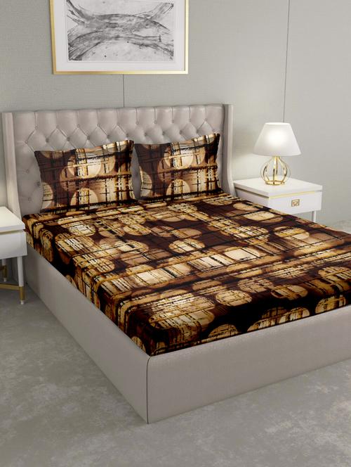 triton double bedshseet set king size cotton brown colour - 17669315 - Very Small Image - 1
